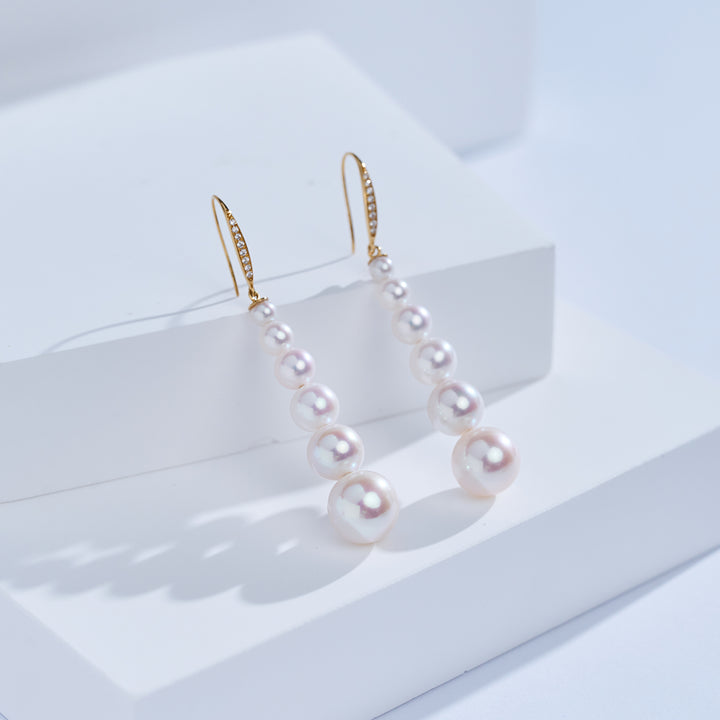 Boucles d'oreilles en perles d'eau douce en or 18 carats KE00305