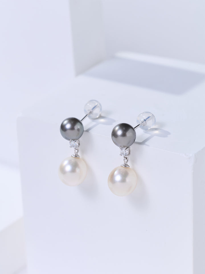 Top Grade 18K Tahitian &amp; Akoya Pearl Earrings KE00311 | HARMONY