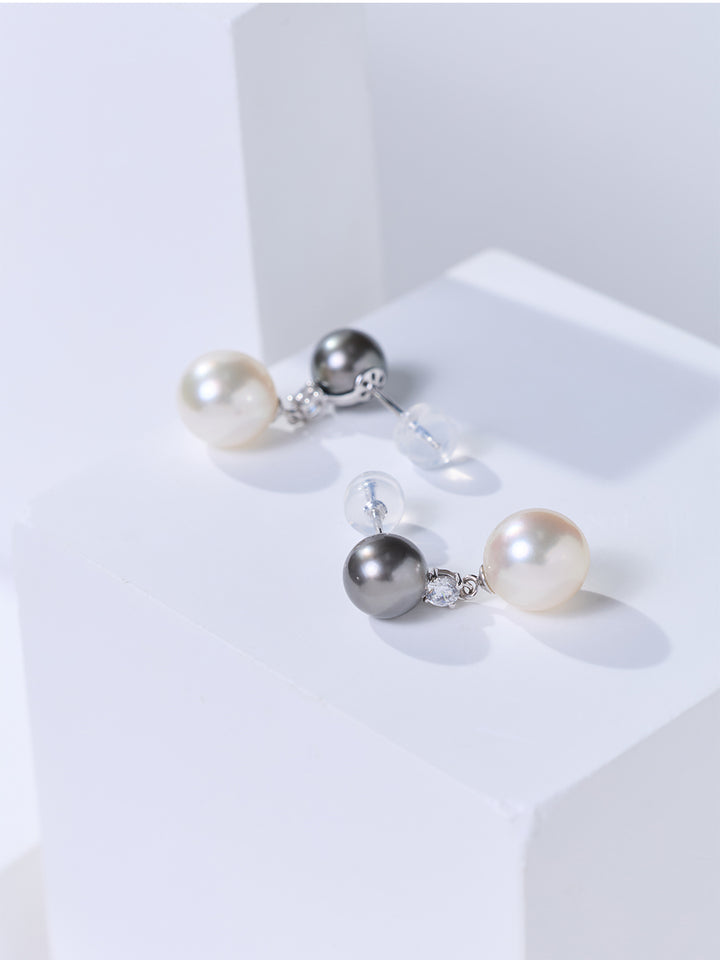 Top Grade 18K Tahitian &amp; Akoya Pearl Earrings KE00311 | HARMONY