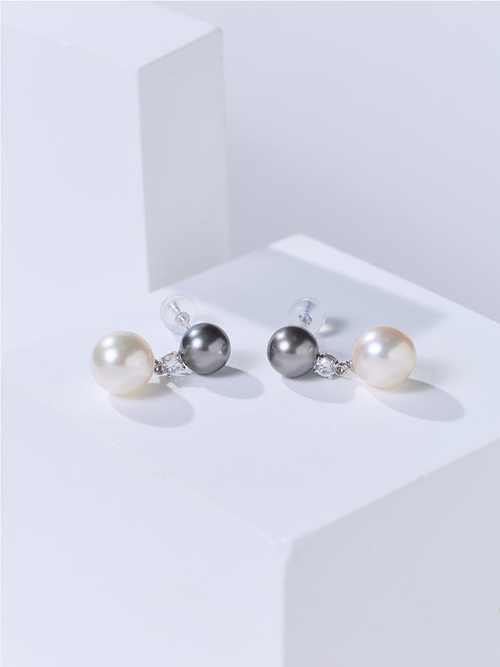 Top Grade 18K Tahitian &amp; Akoya Pearl Earrings KE00311 | HARMONY