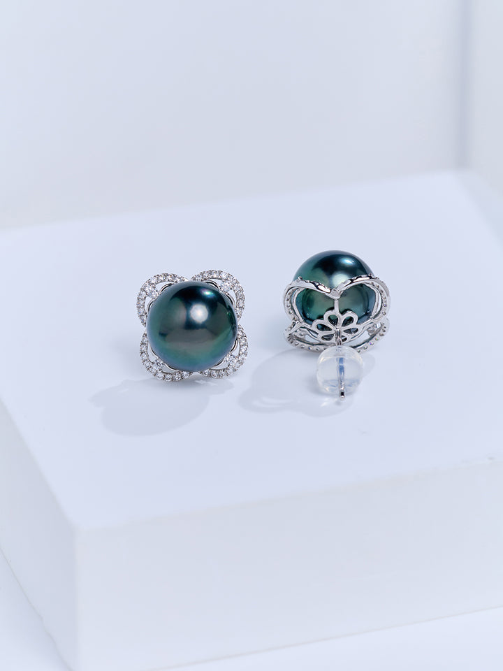 Top Lustre 18K Gold Tahitian Pearl Earrings KE00312