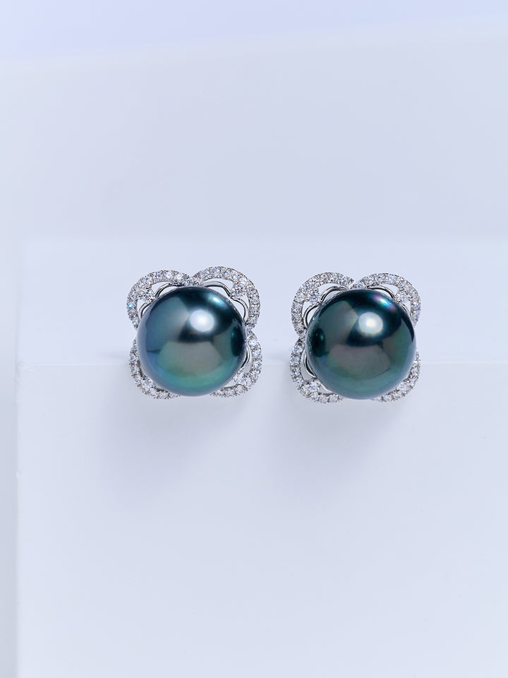 Top Lustre 18K Gold Tahitian Pearl Earrings KE00312