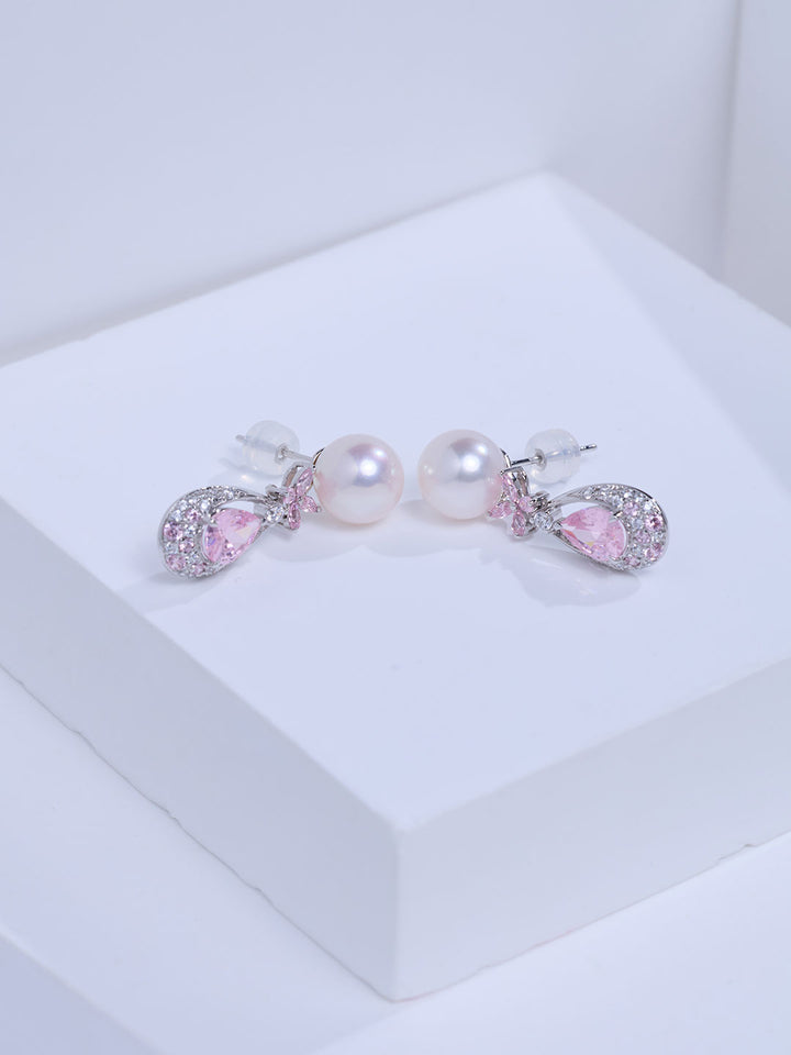 Top Grade 18K Solid Gold Akoya Pearl Earrings KE00313
