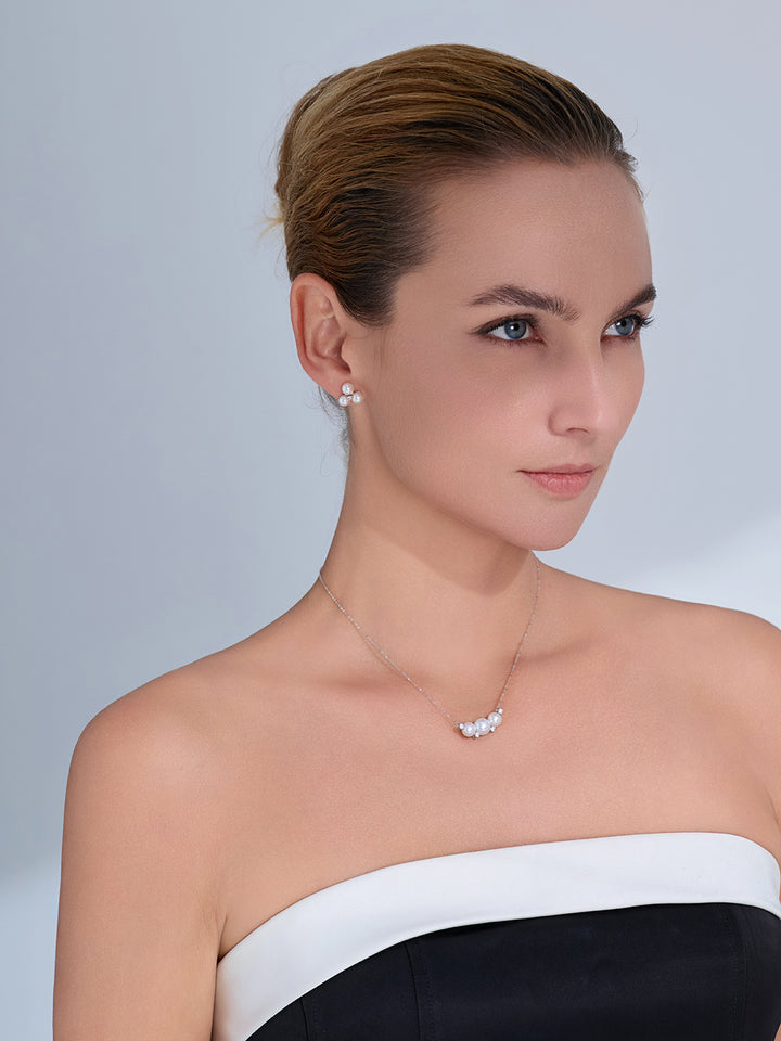 Top Grade 18K Solid Gold Hanadama Akoya Pearl Earrings KE00317