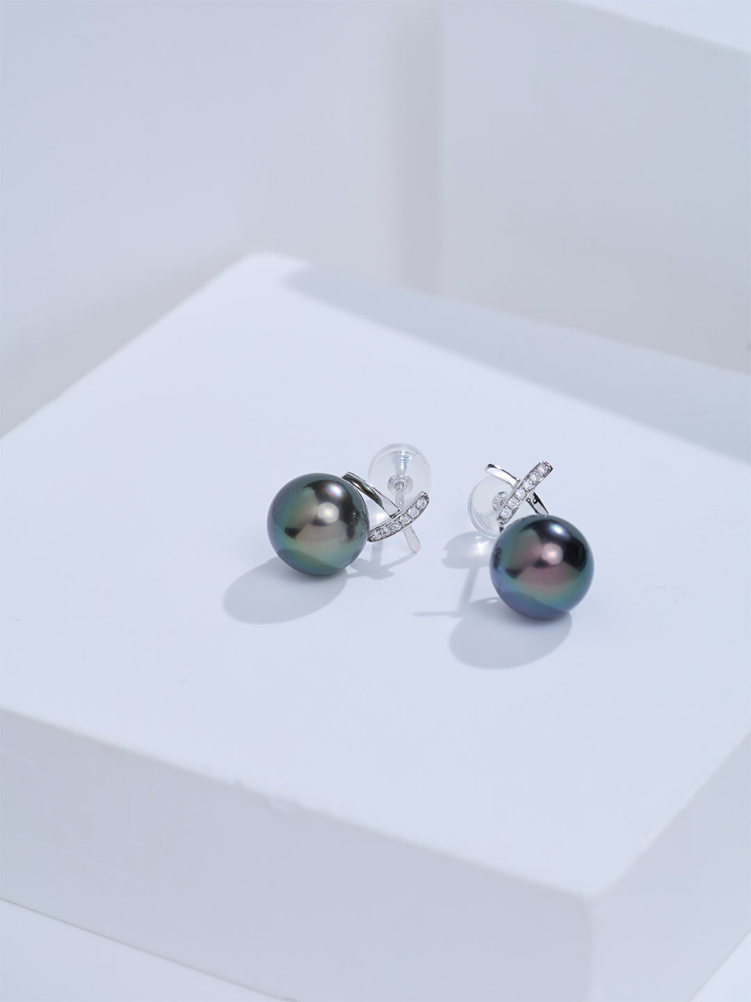 Top Grade 18K Solid Gold Tahitian Pearl Earrings KE00318 | X Collection