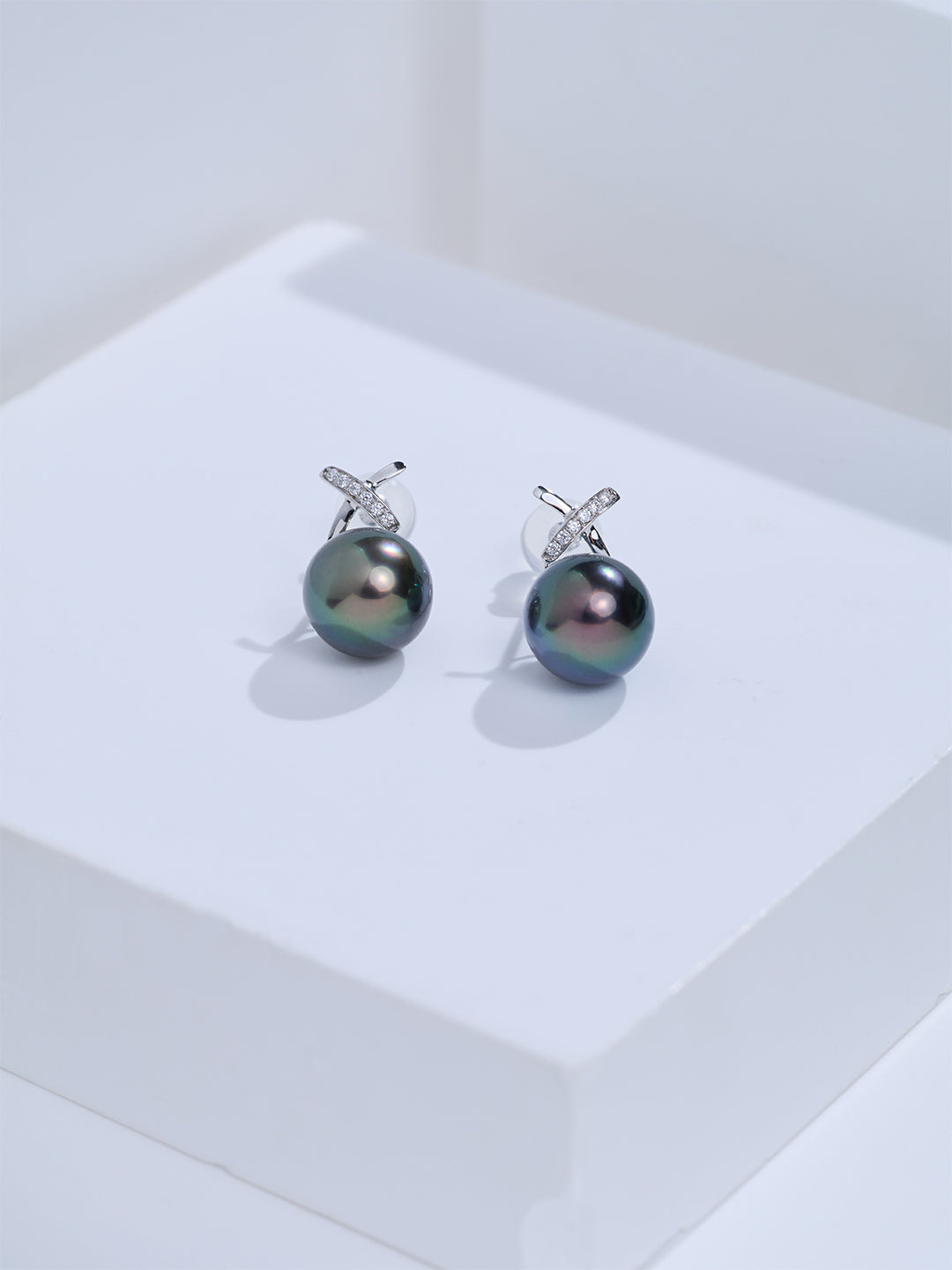 Top Grade 18K Solid Gold Tahitian Pearl Earrings KE00318 | X Collection