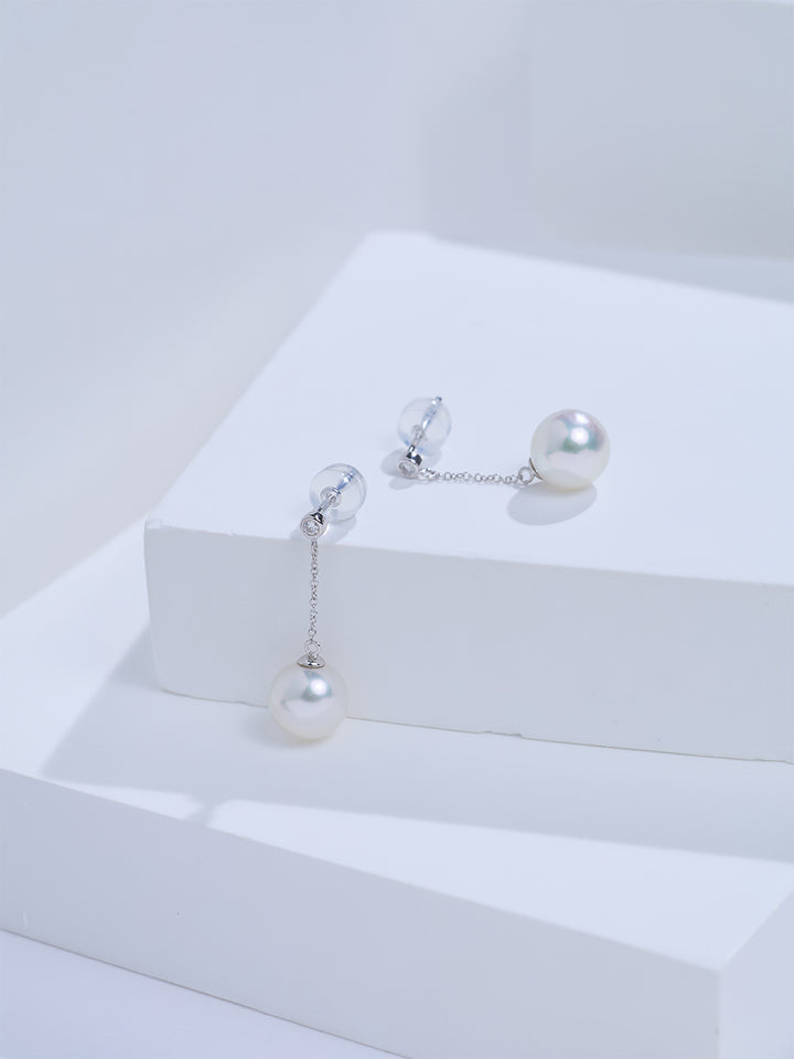 Top Grade 18K Gold Hanadama Akoya Pearl Earrings KE00322