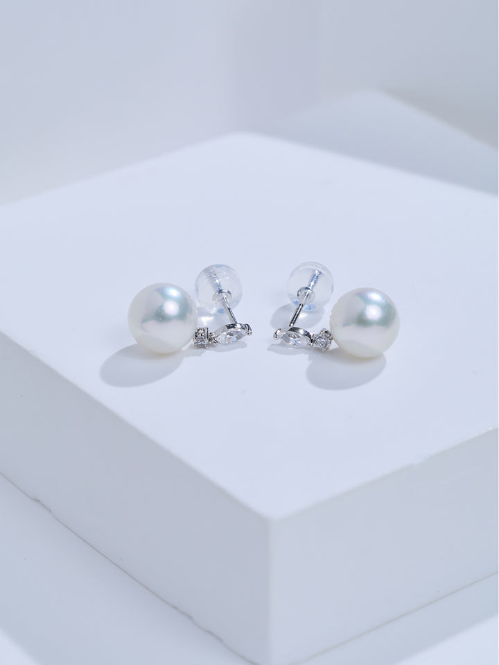 Top Grade 18K Gold Hanadama Akoya Pearl Earrings KE00323