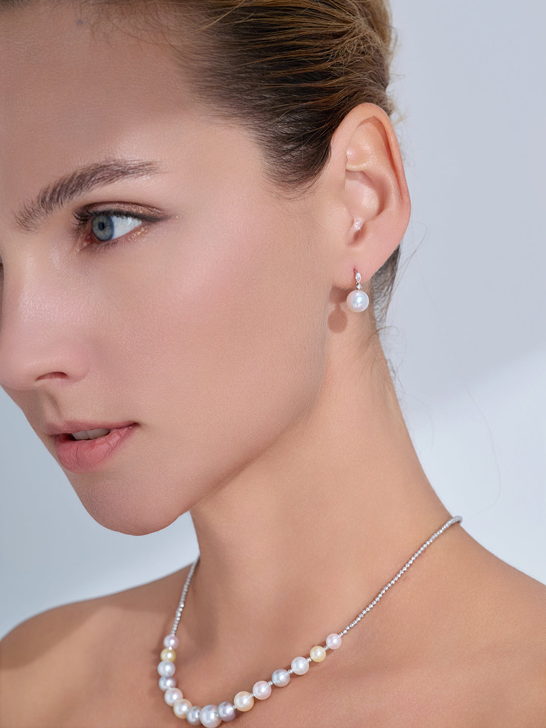 Anting-anting Mutiara Hanadama Akoya Emas 18K Gred Teratas KE00323