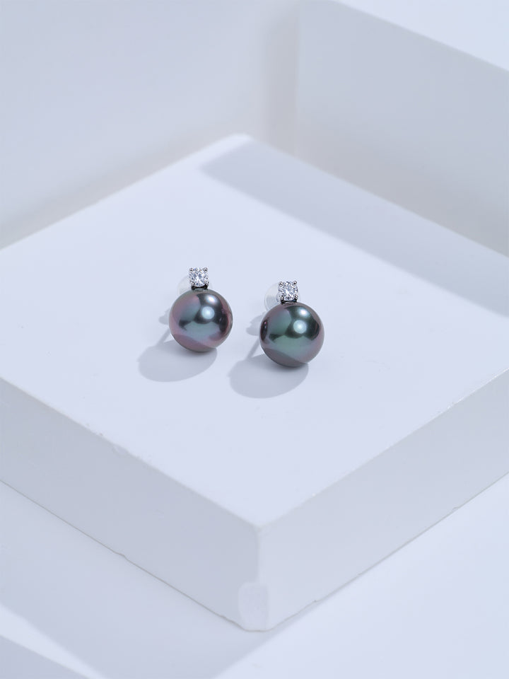 Exceptional Grade 18K Tahitian Pearl Earrings KE00324