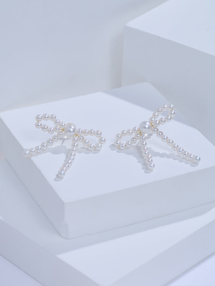 Top Grade 18K Freshwater Pearl Earrings KE00326 | RIBBON