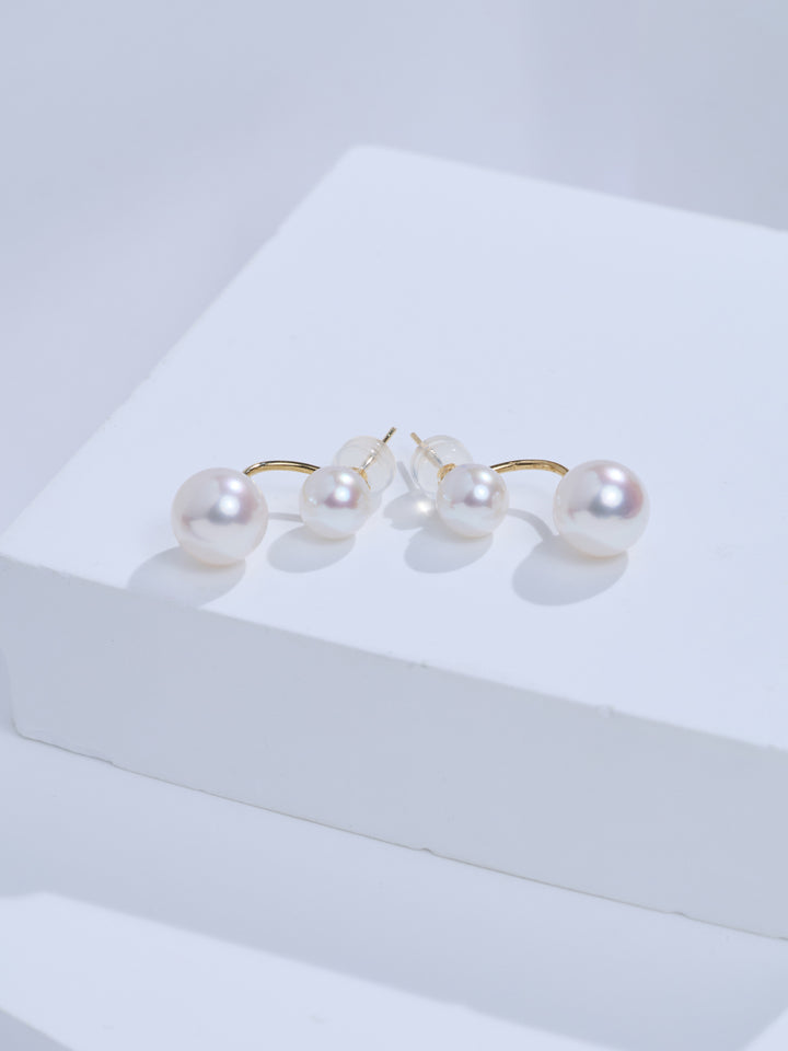 Top Grade 18K Gold Hanadama Akoya Pearl Earrings KE00328
