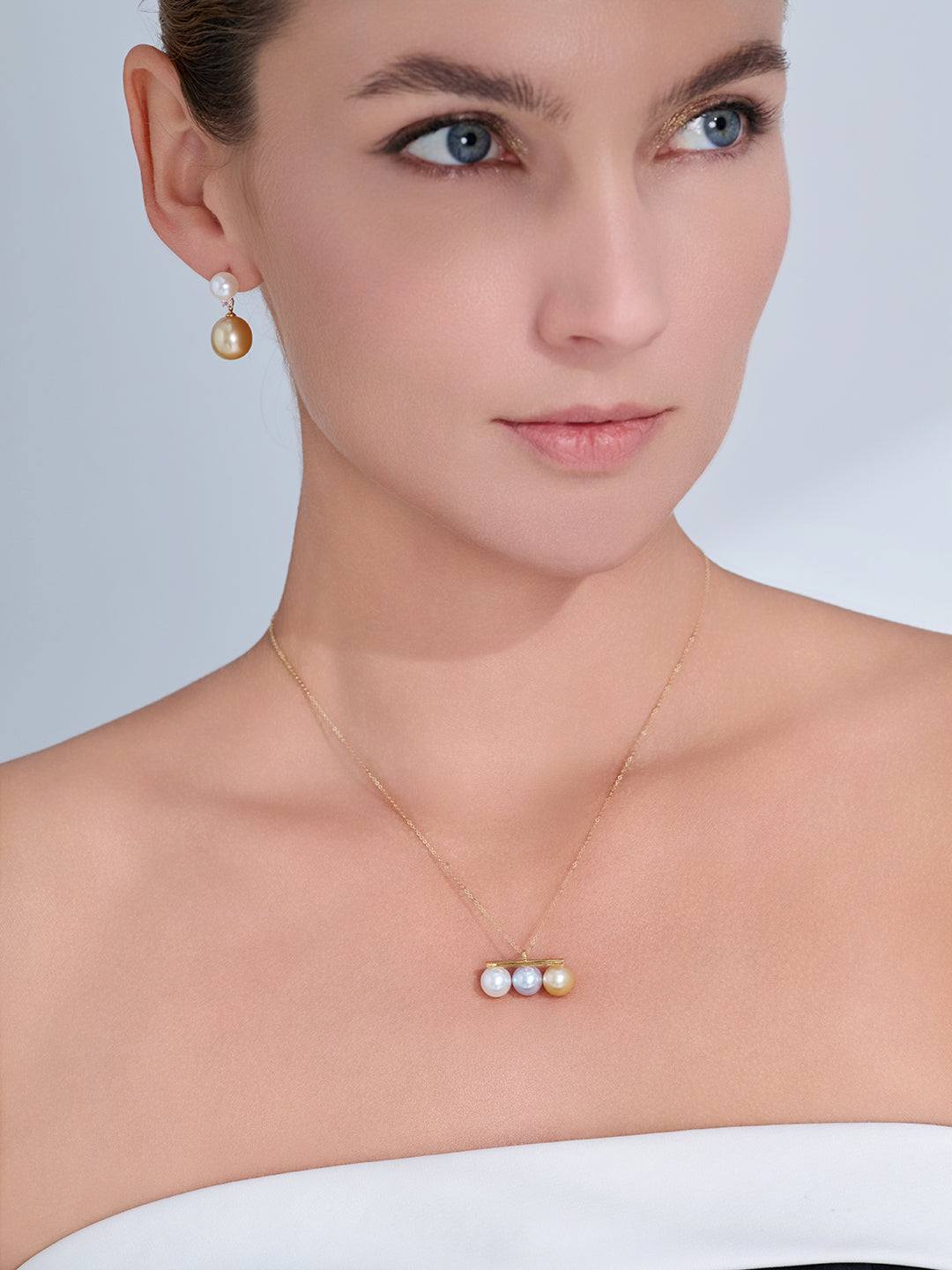 Kalung Mutiara Air Masin Emas Tulen 18K KN00330 | HARMONI
