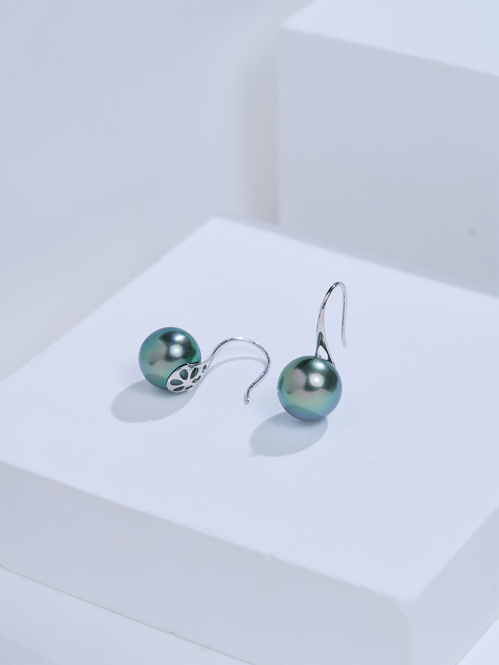 Top Grade 18K Solid Gold﻿ Tahitian Pearl Earrings KE00335