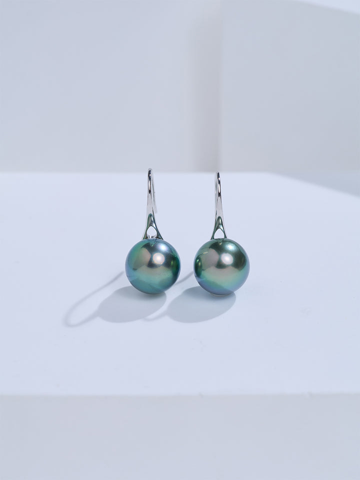 Top Grade 18K Solid Gold﻿ Tahitian Pearl Earrings KE00335