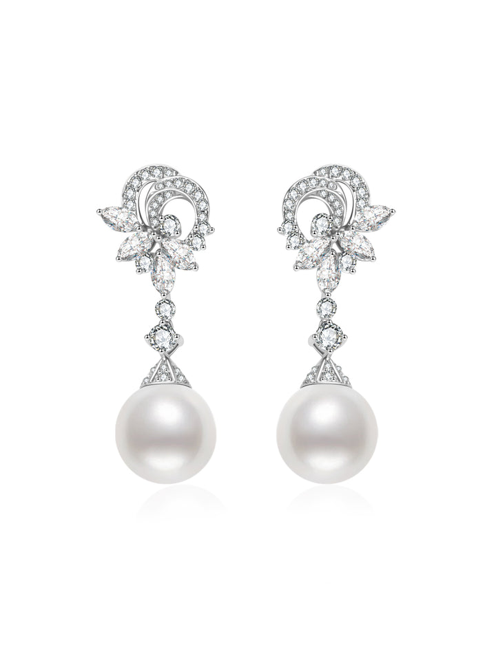 Top Grade 18k Solid Gold Australian White Pearl Earring KE00338