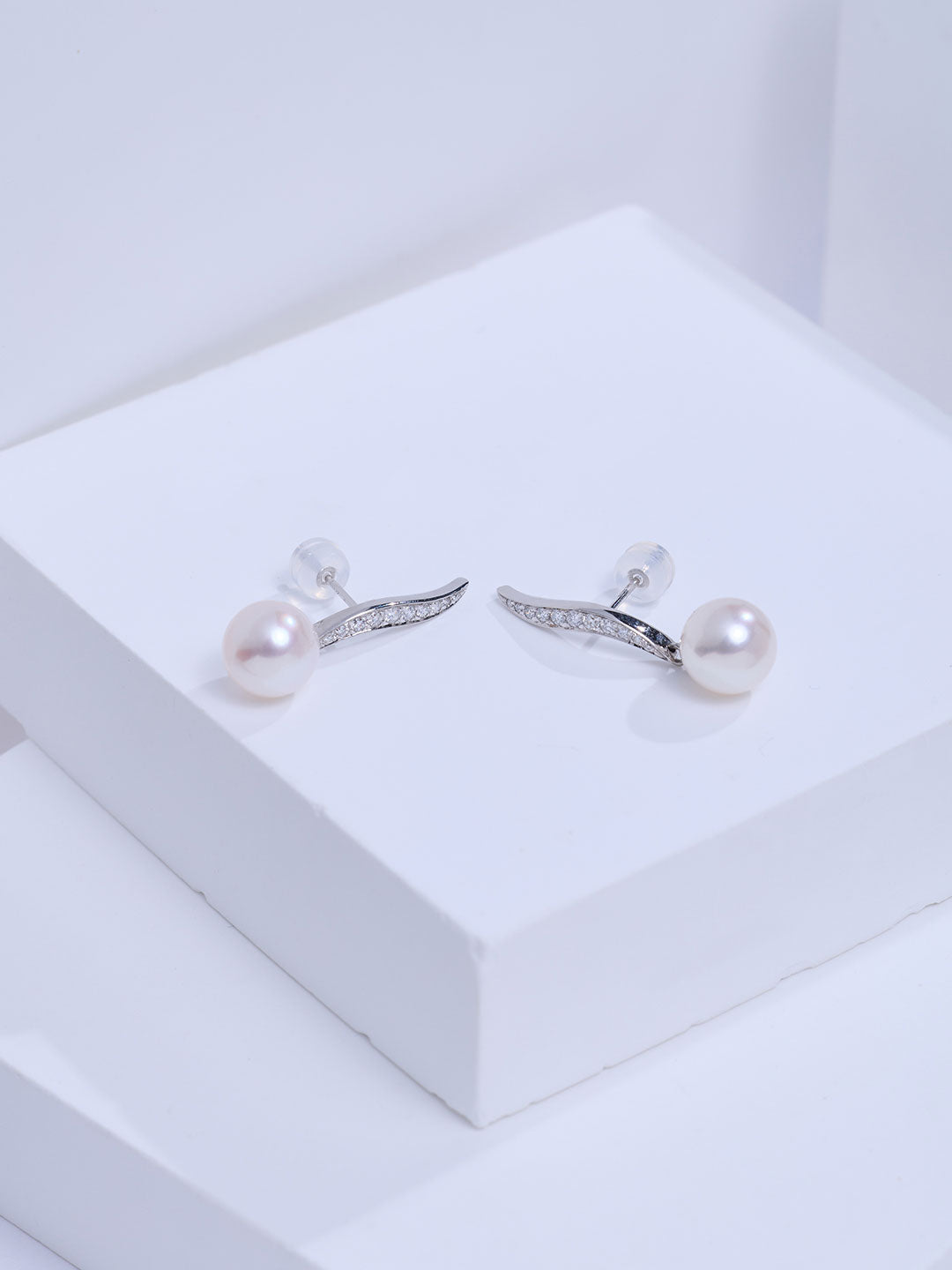 Top Grade 18K Solid Gold Akoya Pearl Earrings KE00342 | FIRST DANCE