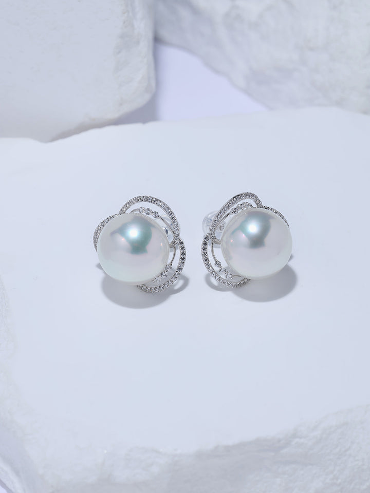 Top Lustre 18k Solid Gold Australian White Pearl Earring KE00359