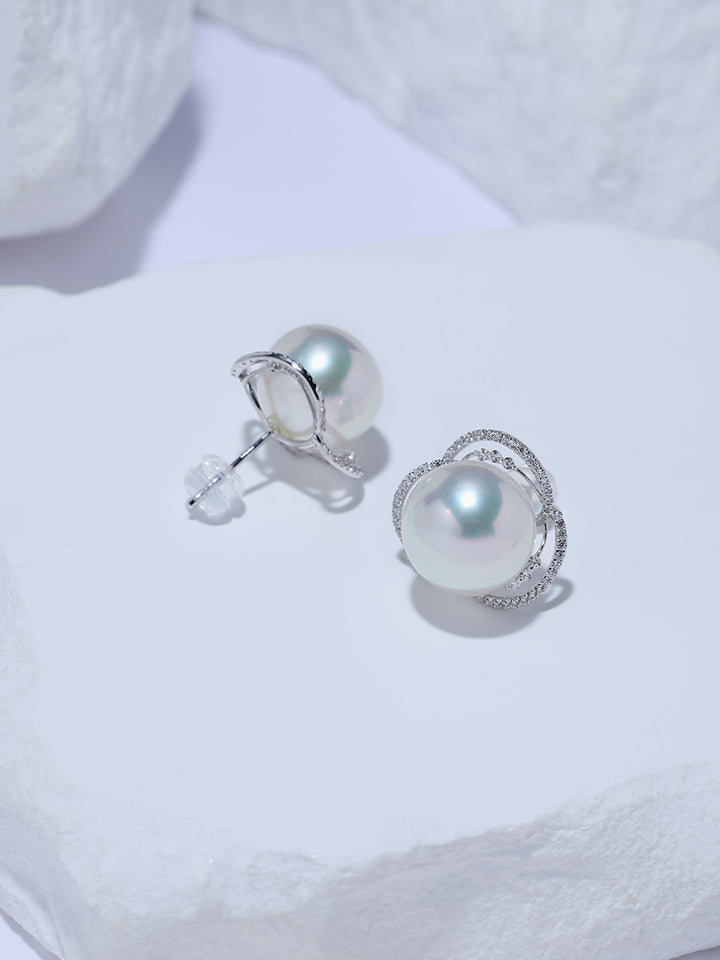 Top Lustre 18k Solid Gold Australian White Pearl Earring KE00359