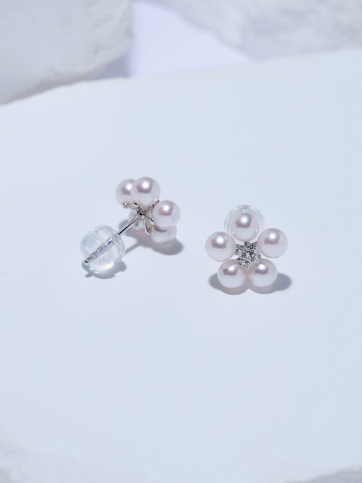 顶级18K纯金阿古屋珍珠耳环 KE00361