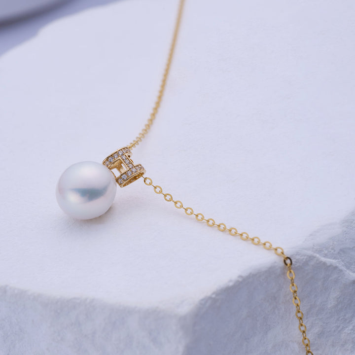 Top Grade 18K Solid Gold Freshwater Pearl Necklace KN00001