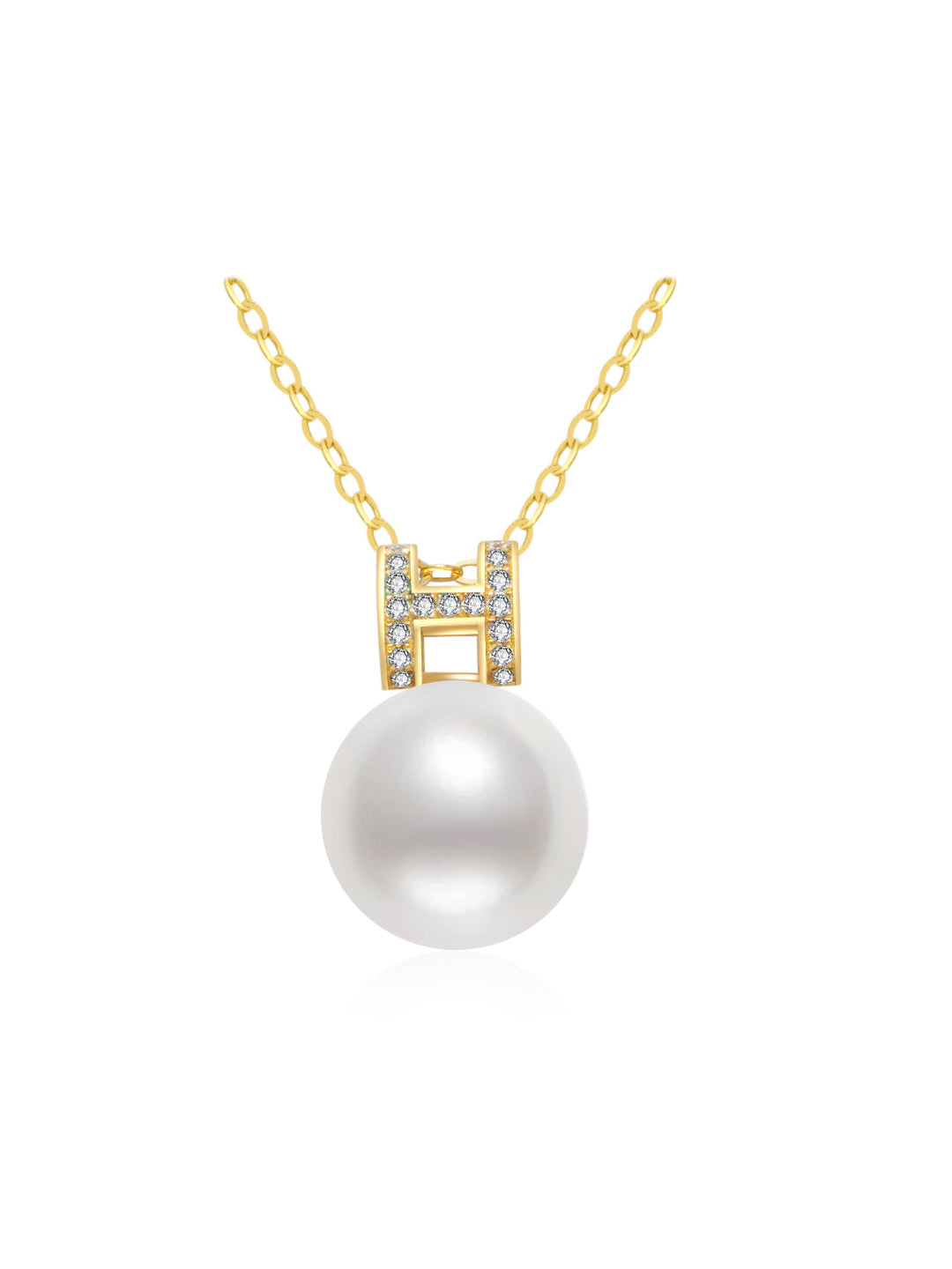 Top Grade 18K Solid Gold Freshwater Pearl Necklace KN00001