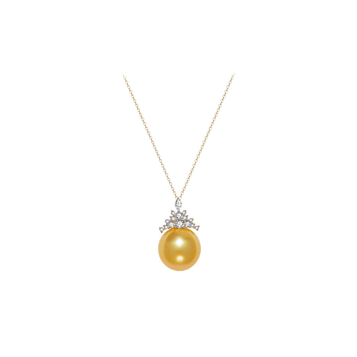 18K Solid Gold South Sea Golden Pearl Necklace KN00005 - PEARLY LUSTRE