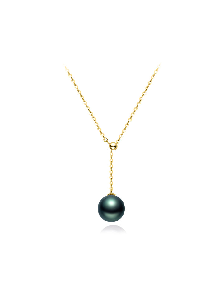 Collier élégant en or massif 18 carats avec perles de Tahiti d'eau salée KN00010