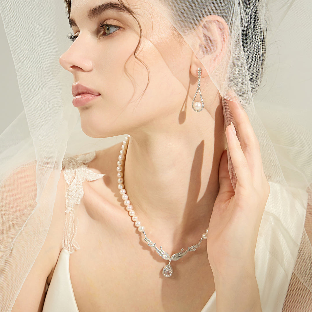Elegant Freshwater Pearl Earrings WE00347 - PEARLY LUSTRE