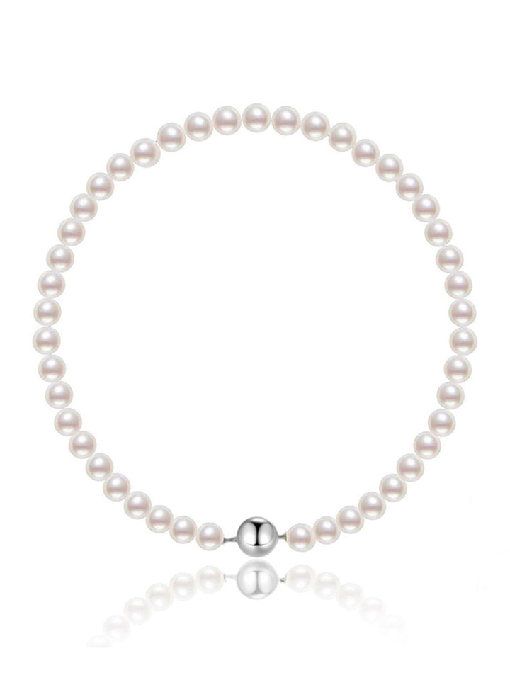 18k Emas Penggredan Tertinggi Aurora HANADAMA Kalung Mutiara Akoya KN00025