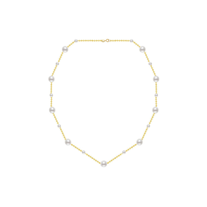 18K Solid Gold Freshwater Pearl Necklace KN00027 - PEARLY LUSTRE