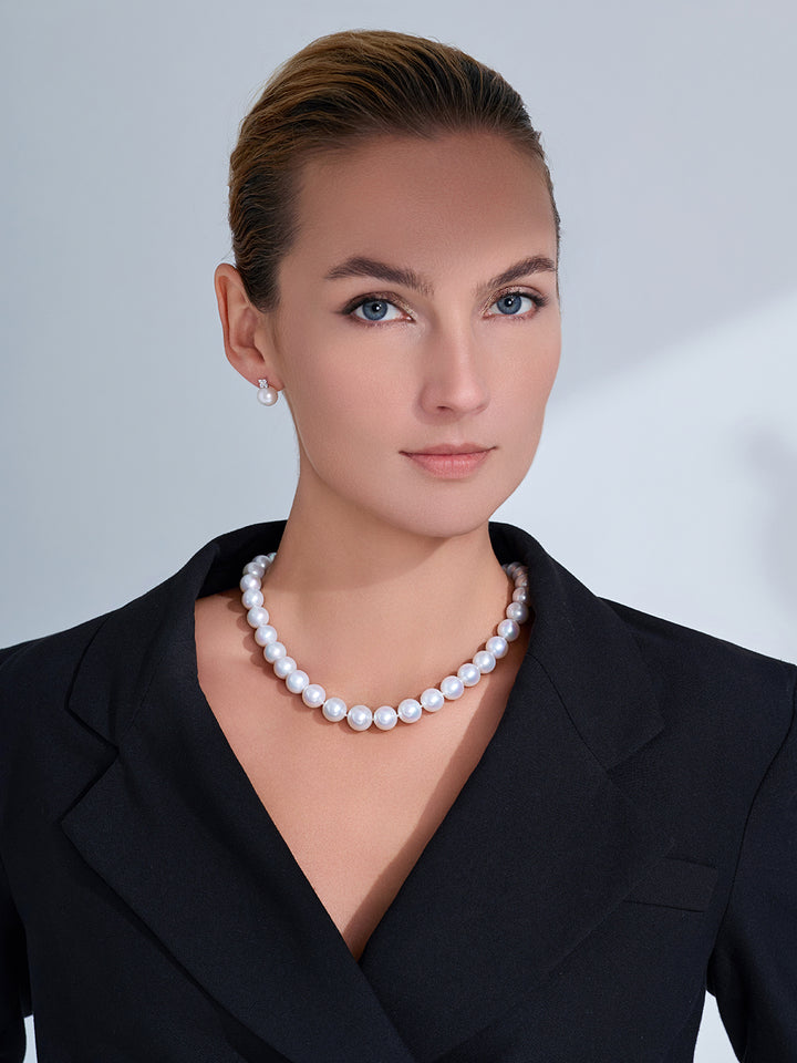 Anting-anting Mutiara Edison Gred Teratas 18k Emas Pepejal KE00187 | EVERLEAF