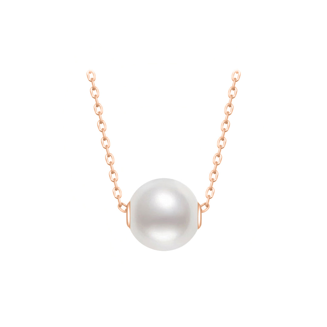 18K Solid Gold Interchangeable 9-10MM Freshwater Pearl Necklace KN00085 | Possibilities