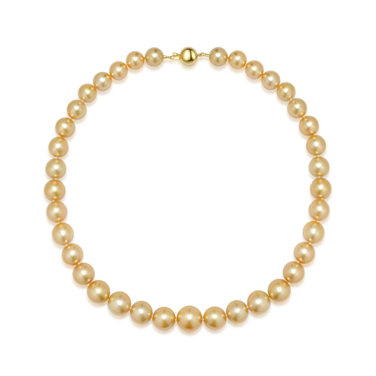 18k Aurora Moon Rainbow South Sea Golden Pearl Necklace KN00090 - PEARLY LUSTRE