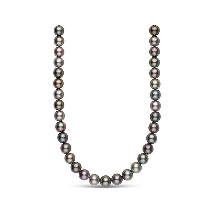 Elegant 18k Solid Gold Aurora PEACOCK Tahitian Pearl Necklace KN00100 - PEARLY LUSTRE
