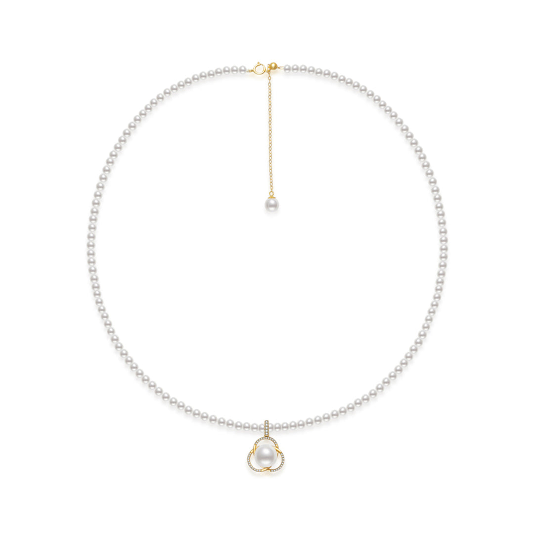 18K Solid Gold Freshwater Pearl Necklace KN00103 - PEARLY LUSTRE