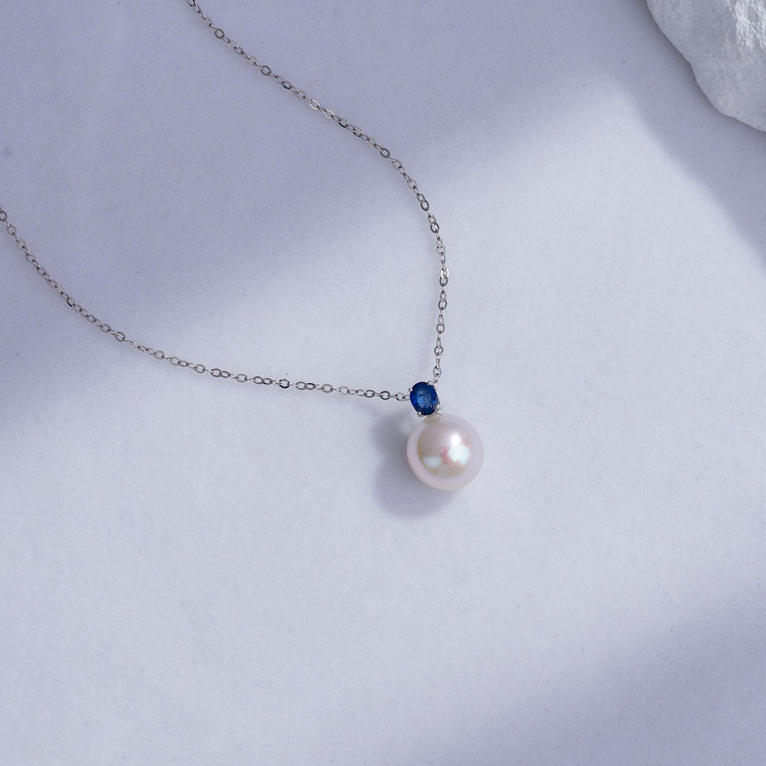 18K Solid Gold Pearl Necklace KN00108 - PEARLY LUSTRE