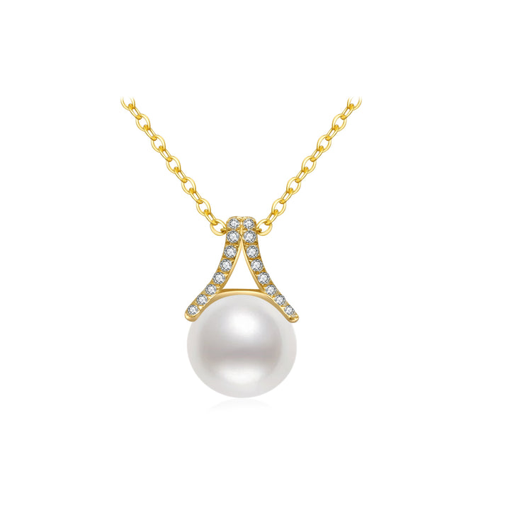 18K Solid Gold Hanadama Akoya Pearl Necklace KN00110 - PEARLY LUSTRE