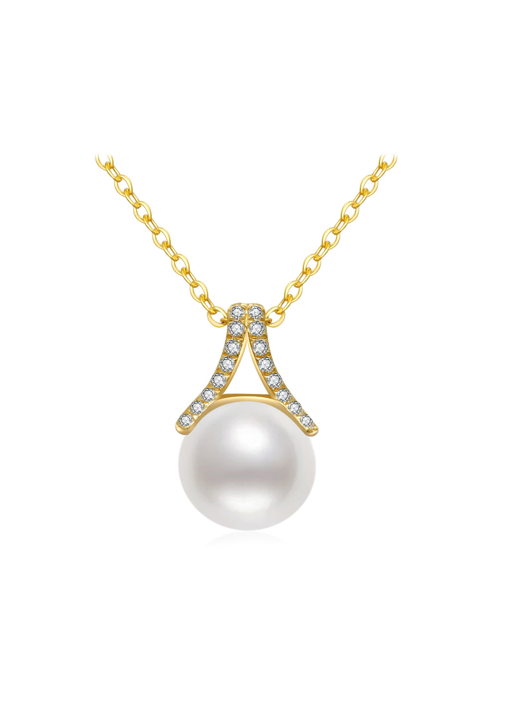 Collar de perlas Hanadama Akoya de oro macizo de 18 quilates KN00110