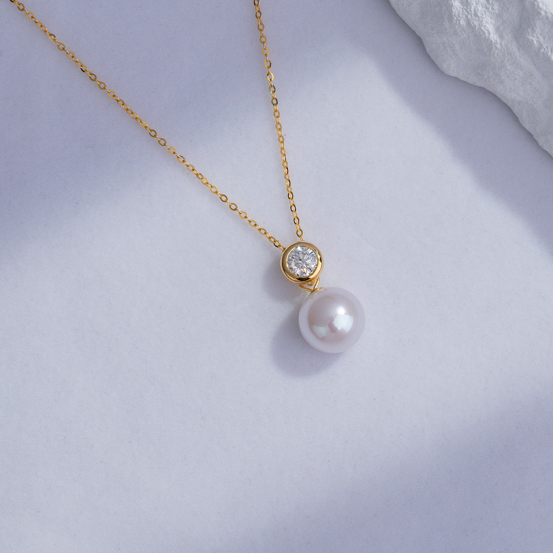 18K Solid Gold Edison Pearl Necklace KN00113 - PEARLY LUSTRE
