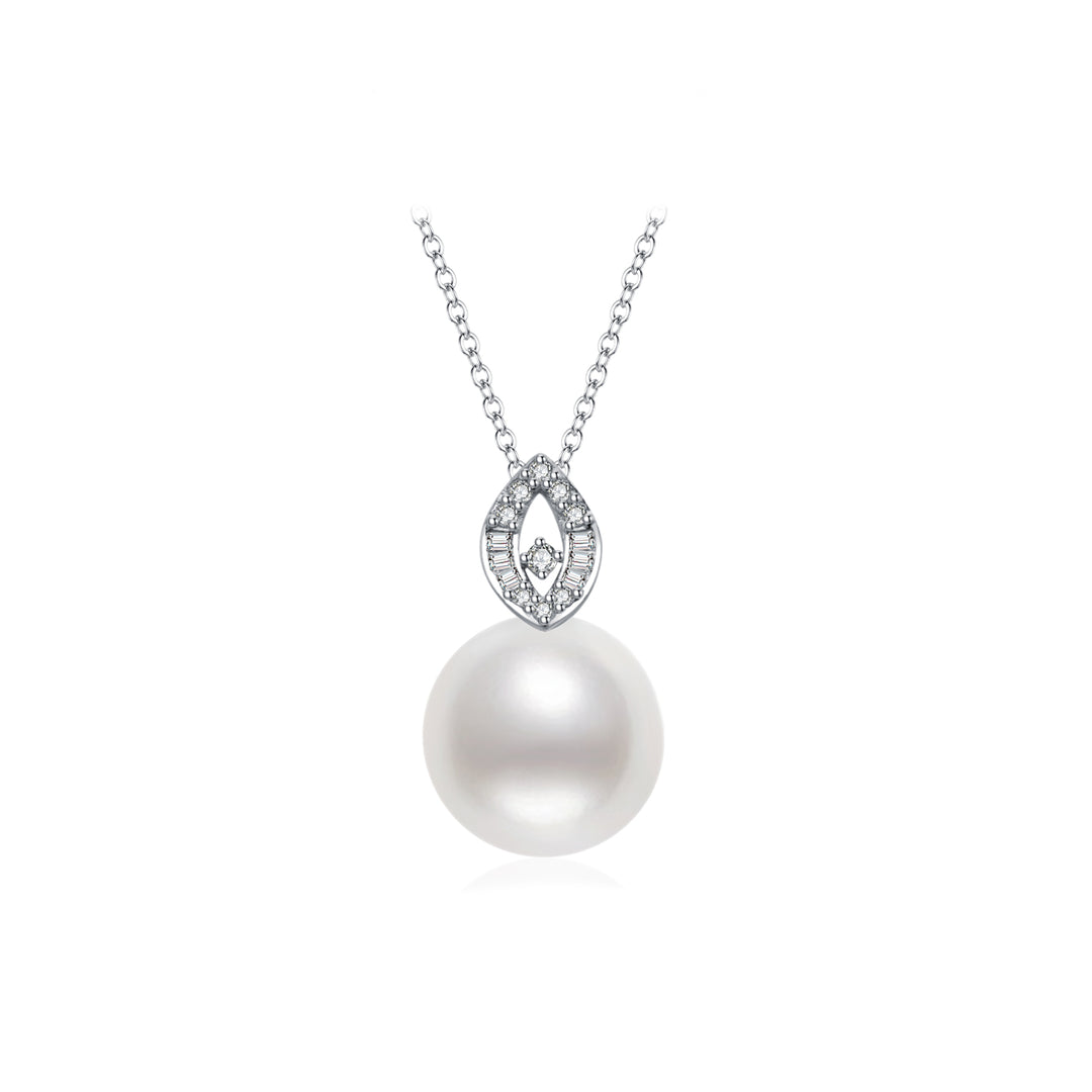 18K Solid Gold Saltwater Pearl Necklace KN00115 - PEARLY LUSTRE
