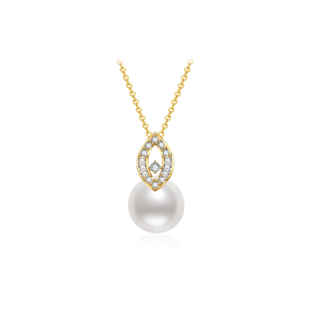 18k Solid Gold Freshwater Pearl Necklace KN00116 - PEARLY LUSTRE