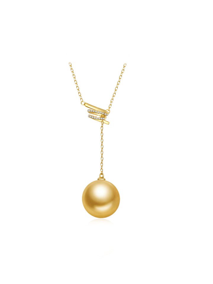 Kalung Mutiara Laut Selatan Emas Berlian 18k Gred Teratas KN00121