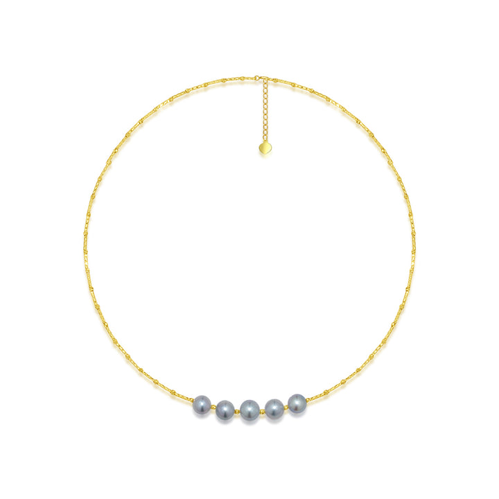 18K Solid Gold Akoya Pearl Necklace KN00122 - PEARLY LUSTRE