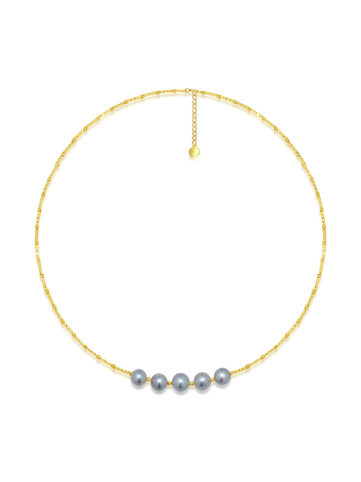 Collar de perlas Akoya de oro macizo de 18 quilates KN00122