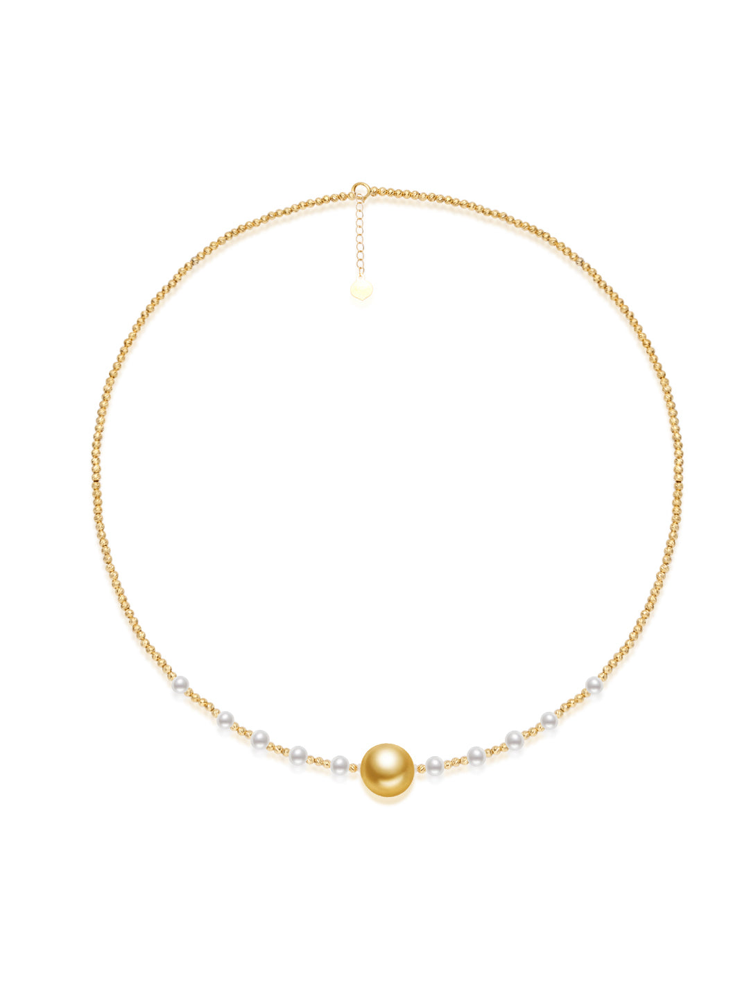 18k Emas Pepejal Kalung Mutiara Emas Laut Selatan KN00123 | HARMONI
