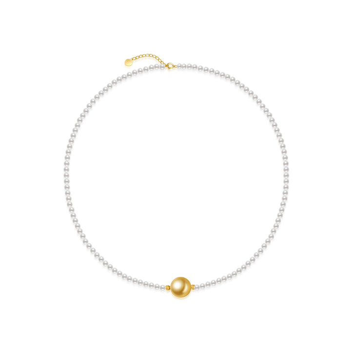 18k Gold South Sea Golden Pearl Necklace KN00125 - PEARLY LUSTRE