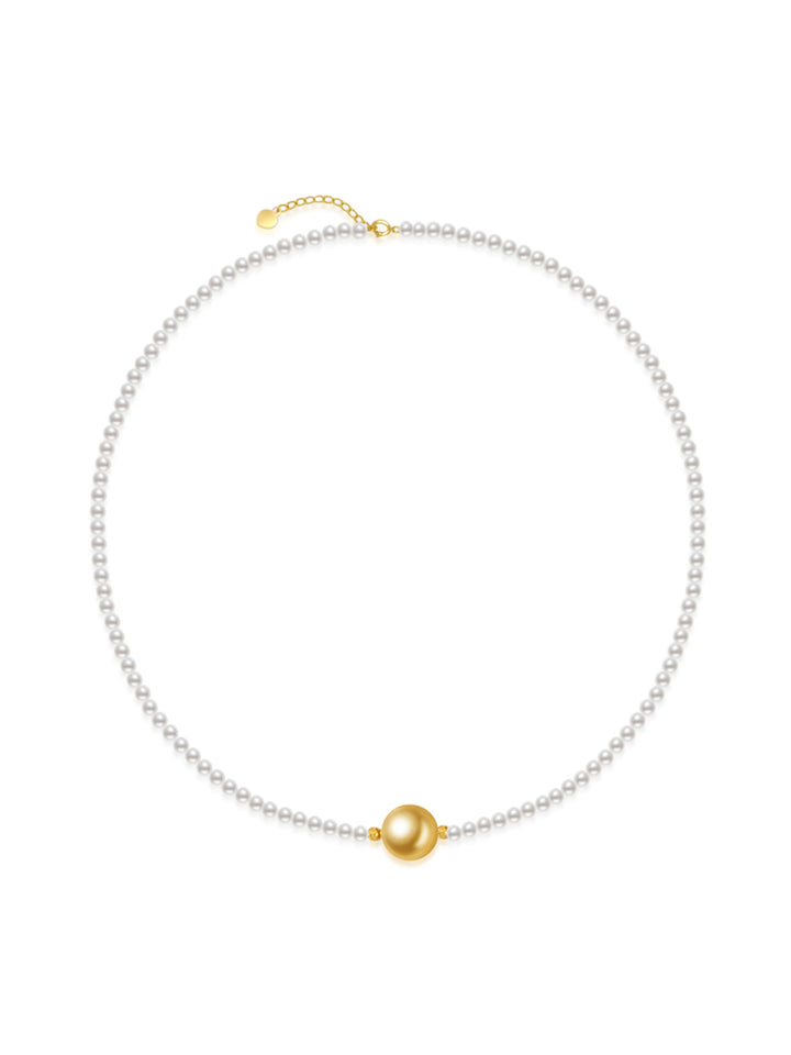 Elegante Collana con Perle Golden South Sea in Oro 18k KN00125