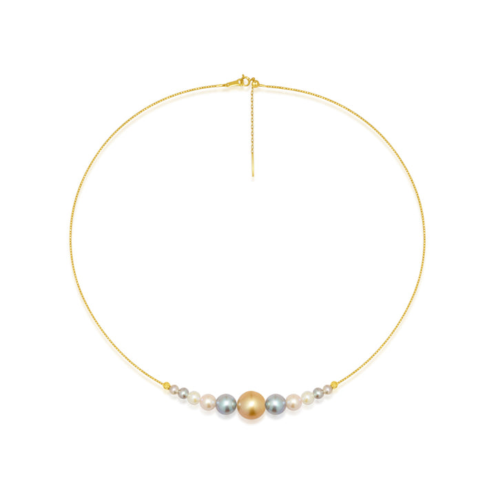 18k Gold South Sea Golden Pearl Necklace KN00128 - PEARLY LUSTRE