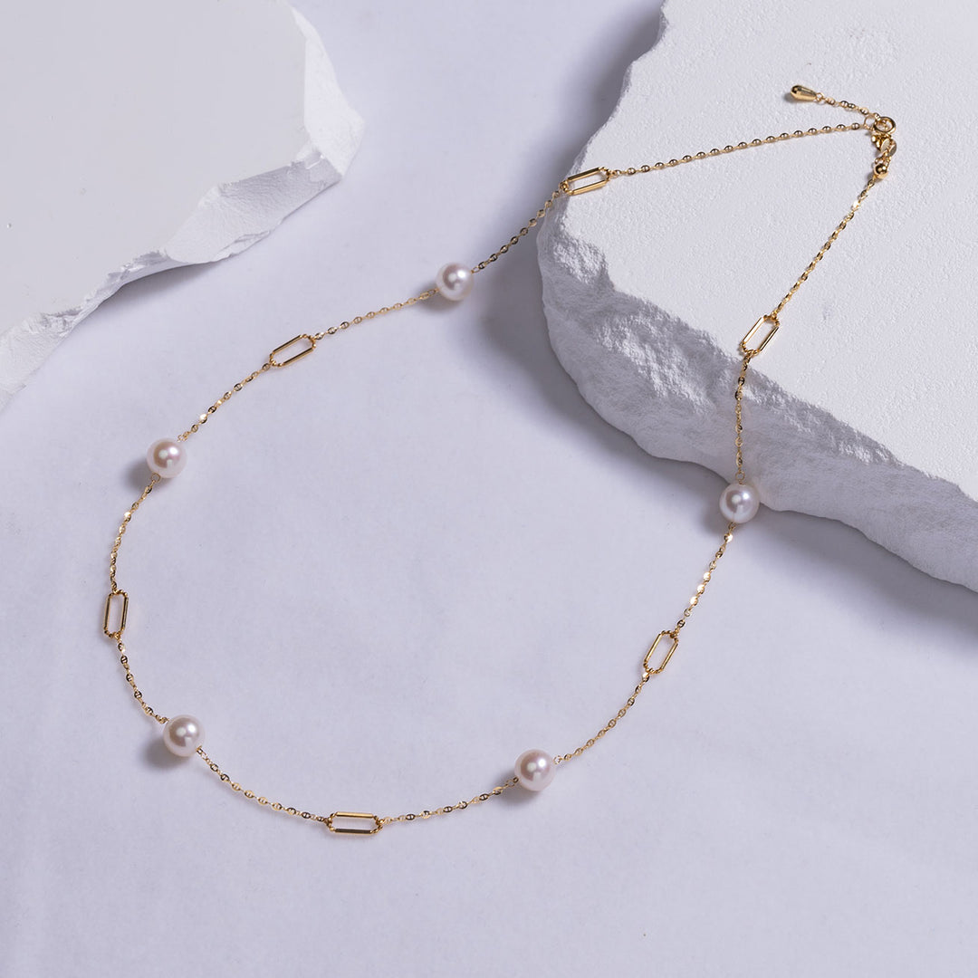18k Freshwater Pearl Necklace KN00129 | Si Dian Jin - PEARLY LUSTRE